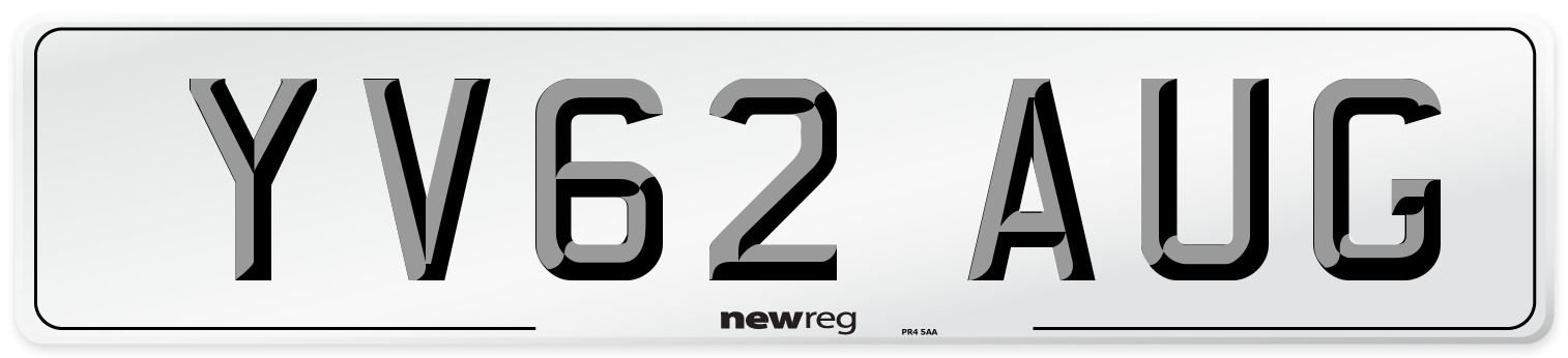 YV62 AUG Number Plate from New Reg